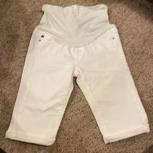 GUC AG Adriano Goldschmied Maternity White Malibu Crop Pant Size 28